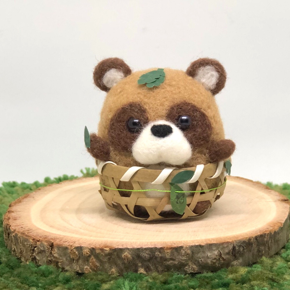 たぬき たぬきさん×だるまさん羊毛フェルト <0608z羊毛フェルト