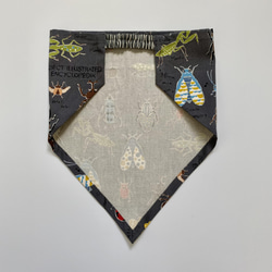 昆虫柄⭐︎120〜130こどもエプロン、三角巾、巾着の3点セット 8枚目の画像