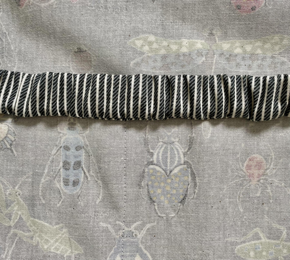 昆虫柄⭐︎120〜130こどもエプロン、三角巾、巾着の3点セット 5枚目の画像