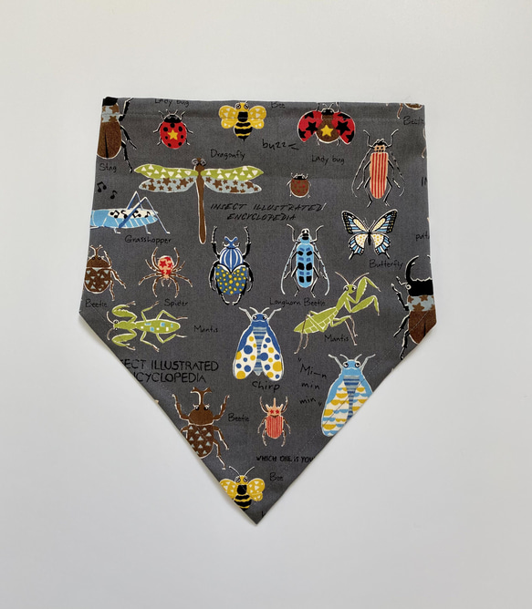 昆虫柄⭐︎120〜130こどもエプロン、三角巾、巾着の3点セット 7枚目の画像