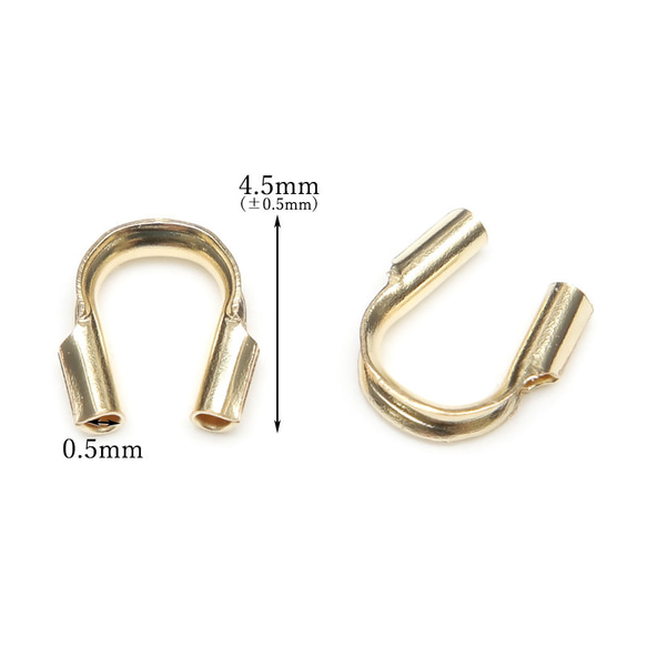 14KGF U字金具 ［0.5mm穴］【4コ販売】(14K-9TMG 2枚目の画像