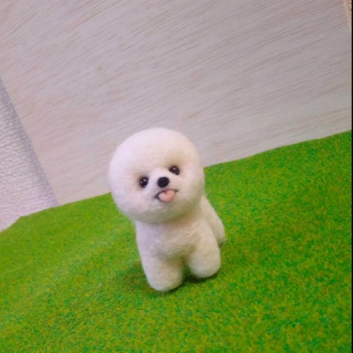 羊毛フェルト　ビションフリーゼ 羊毛フェルトビションフリーゼ 羊毛フェルト Lana** 通販 12558354