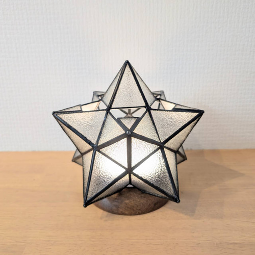 昭和レトロ　ステンドガラス　ライトスタンド　照明 LEDセンサー 昭和レトロガラスの選べる星型ライト フットライト USB