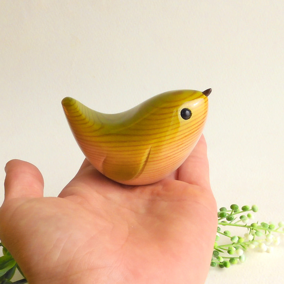 ウグイス （台付き） warbler / wooden bird 10枚目の画像