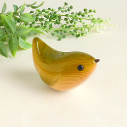 ウグイス （台付き） warbler / wooden bird 4枚目の画像