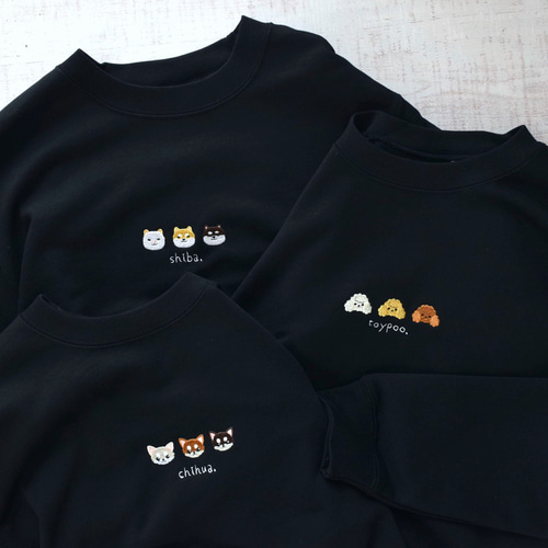 犬が選べる！刺繍スウェット 【選べる3色】メンズ レディース