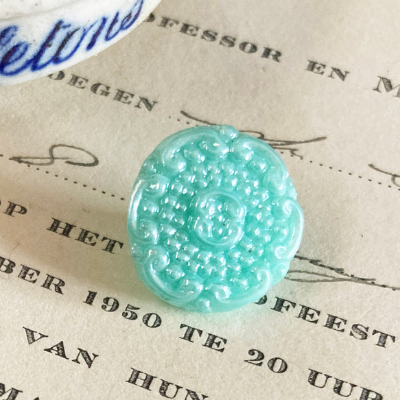 送料無料】1個 ウランガラス チェコ製 アンティーク ヴィンテージ