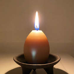 一点限り たまご型キャンドルとホルダーセット プレーン キャンドル