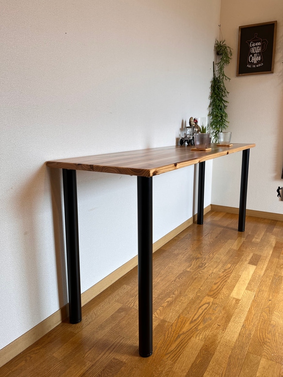 カウンターテーブル アイアン丸脚 1800×450×884mmハイタイプ 