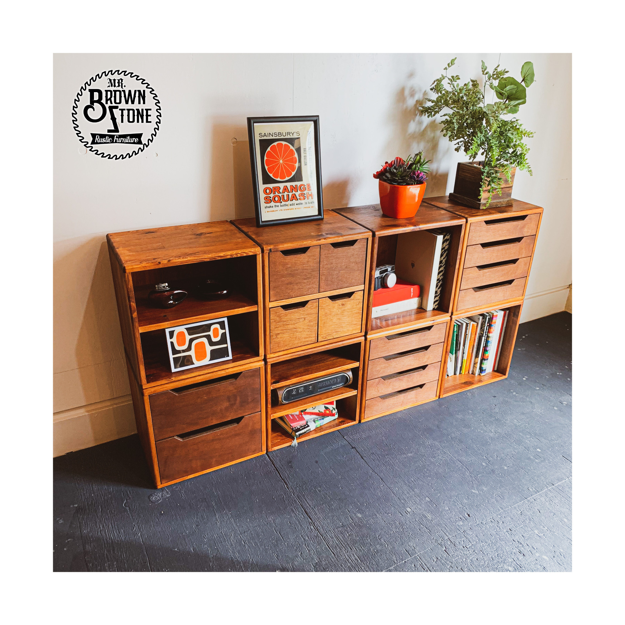 whisky oak series 限定 リビングボード、ドロワーボックスセット