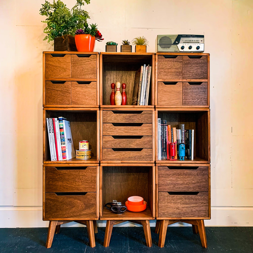 無垢材のユニットボックス 背板アリ横揺れ無し A4収納 北欧 引き出し