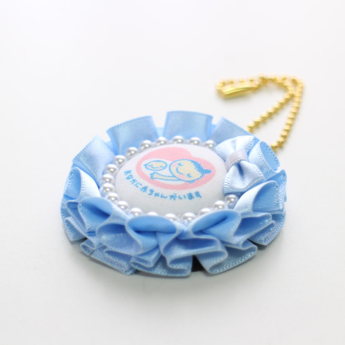 マタニティマーク キーホルダー ロゼット cocomam フリルリボン