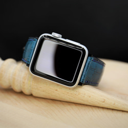 【限定】高級革使用Apple Watch クロコダイル革 ワニ革 バンド 時計ベルト D70総手縫い製作 1枚目の画像