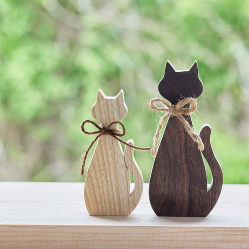 キャット ナチュラル｜全4種類 猫雑貨 猫 ネコ オブジェ 置物 木製