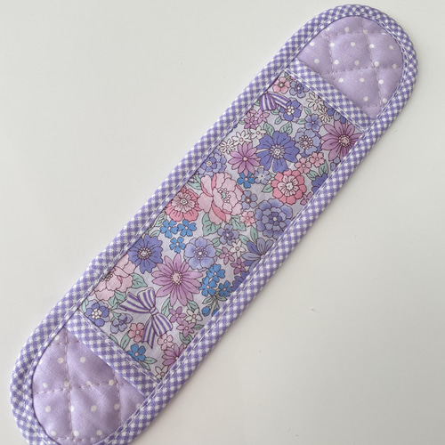 花柄とリボン ラベンダー レッスンバッグ5点セット 可愛い 入園
