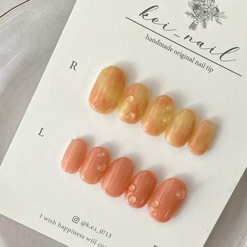 うるうる桃ネイル/しずくネイル ネイルチップ（つけ爪） amo nail 通販