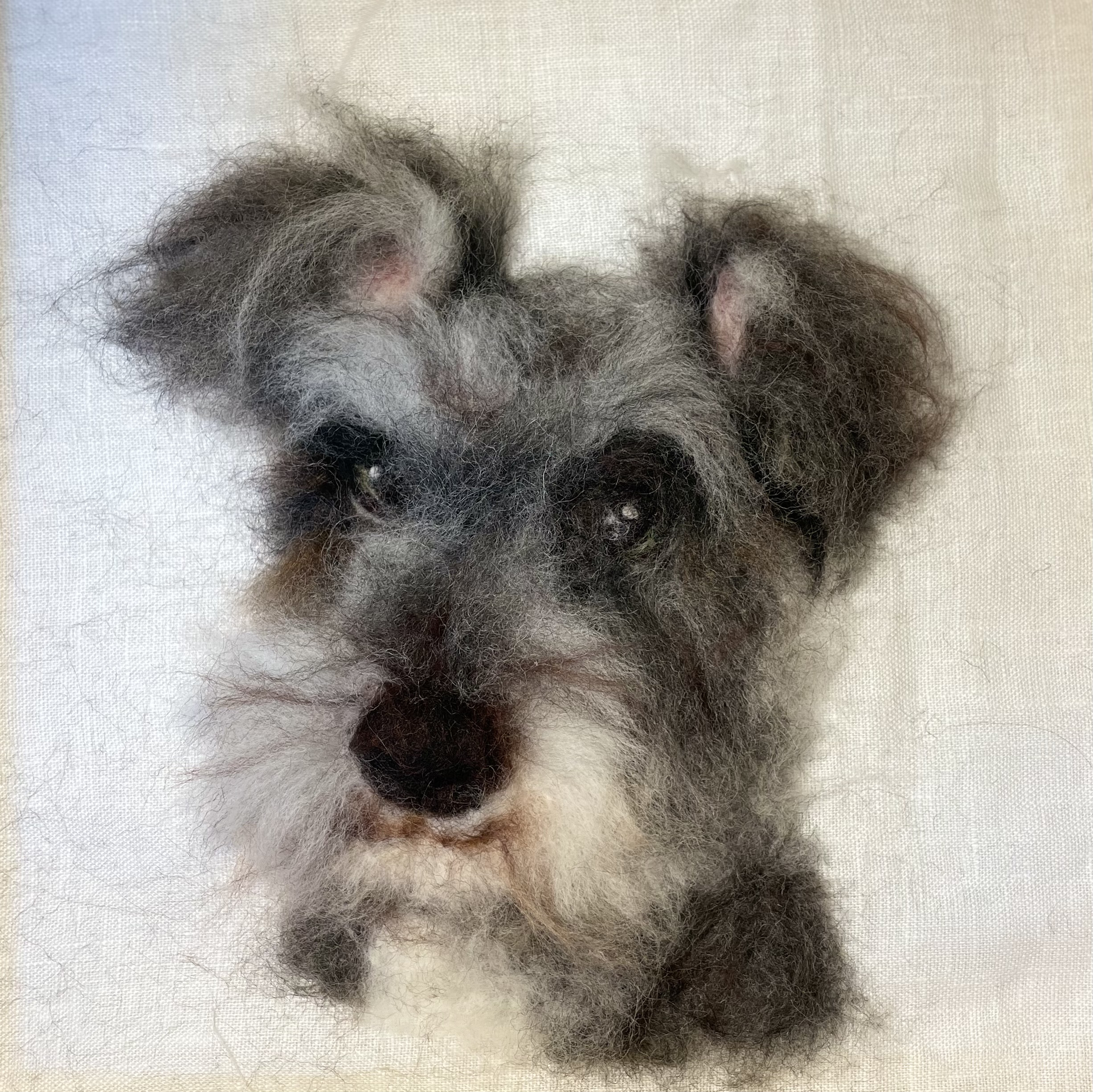 『ペットと暮らす2021』羊毛フェルト　犬ポートレート　オーダーメイド　肖像画　25cm×25cm