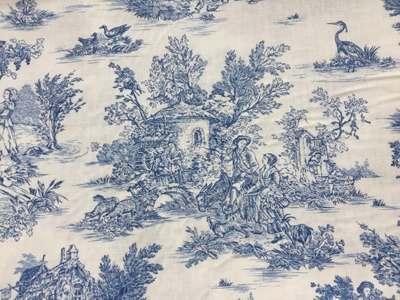 トワルドジュイ布  Toile de Jouy 小柄 5枚目の画像