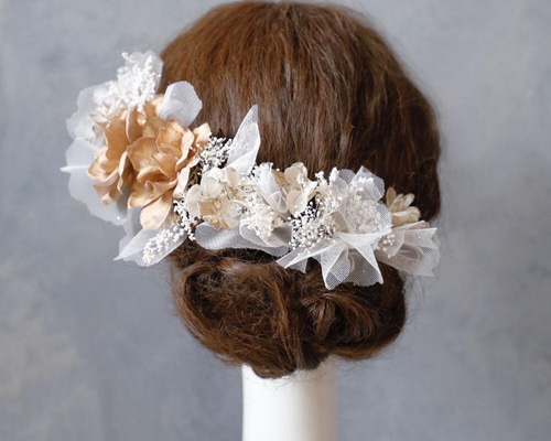 橘tachibana髪飾り ゴールド 卒業式 白無垢 ヘアパーツ