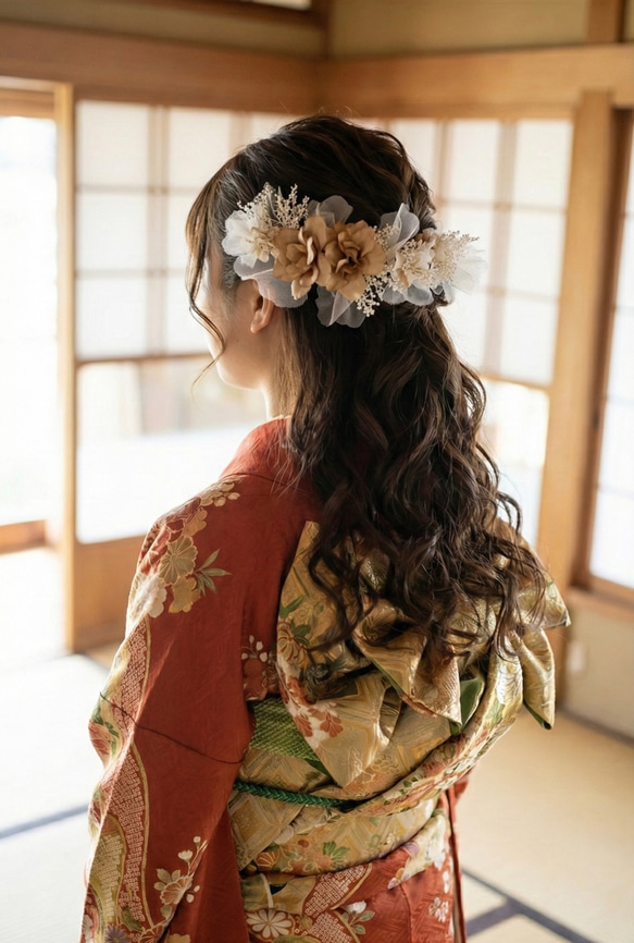 橘tachibana髪飾り ゴールド 卒業式 白無垢 ヘアパーツ ブライダル
