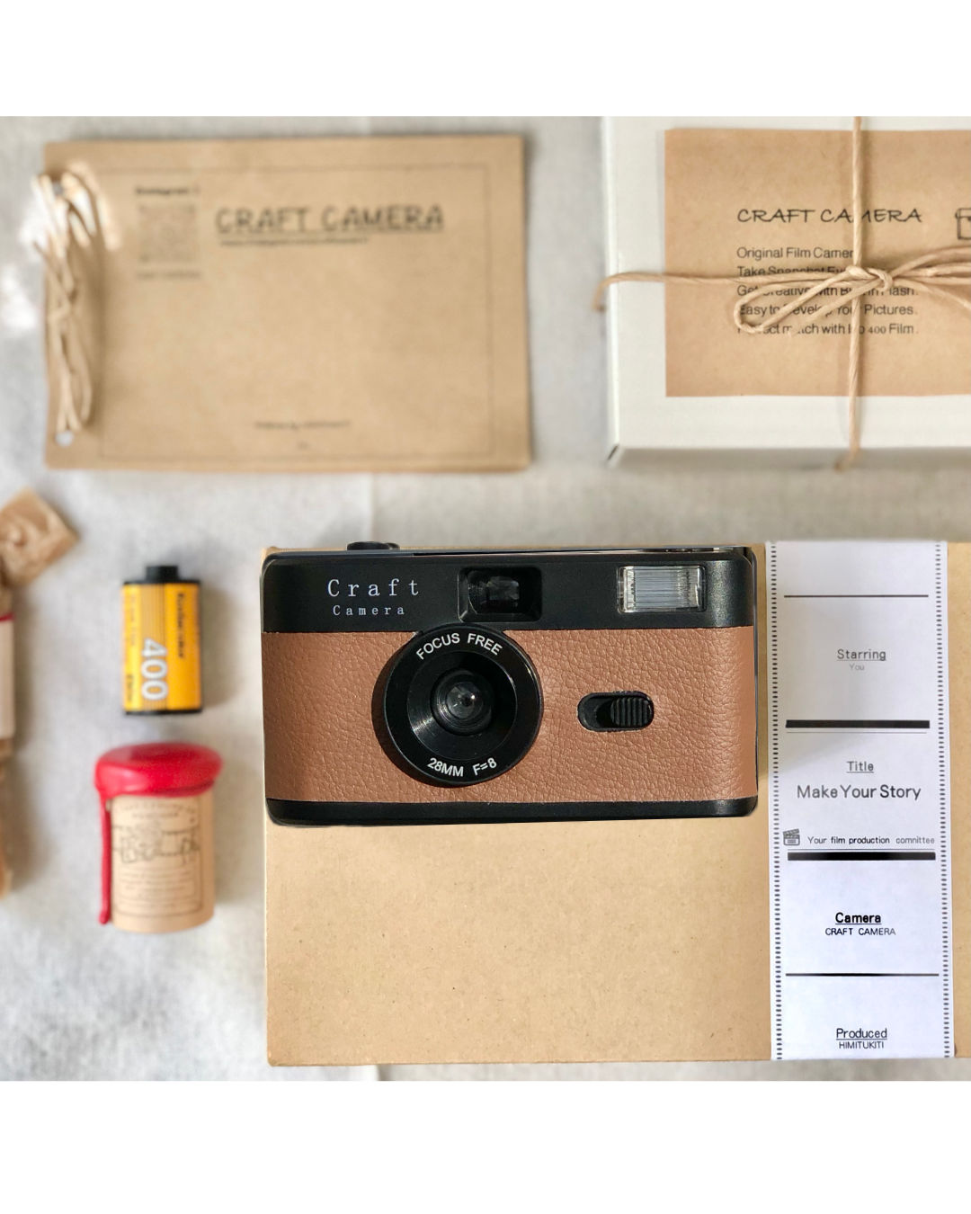 最終値下げ Canon フィルムカメラ アクセサリーセット ブラウン】クラフトカメラセット・フィルムカメラ 写真・グラフィック