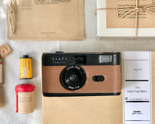 ブラウン】クラフトカメラセット・フィルムカメラ 写真・グラフィック