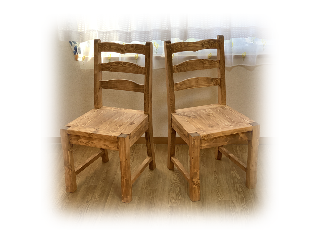 2脚セット　国内製ハンドメイド家具【送料無料(一部地域除く)】ダイニングチェア　木製　無垢材