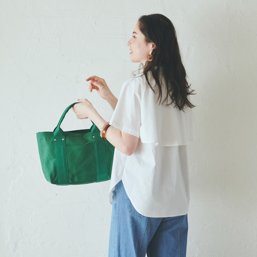 ﾓﾘﾉｶﾞｯｺｳ ふた付き帆布トートバッグ (グリーン)｜toto-06-gr トート