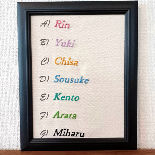 オーダー 似顔絵 イラスト】家族刺繍 雑貨・その他 nigaoe