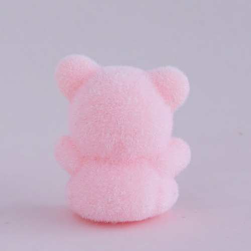 1個)フロッキー くまちゃん＊ピンク リボン付き その他素材 bonbon