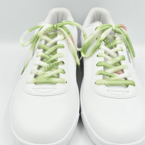 かわいい！おしゃれ！カラフルな靴紐 グリーン系 スニーカー Rainbow  