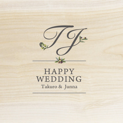 【結婚祝いのプレゼント】ペアマグカップ　木のコースター付き～名入れ～メッセージ木箱つき 8枚目の画像