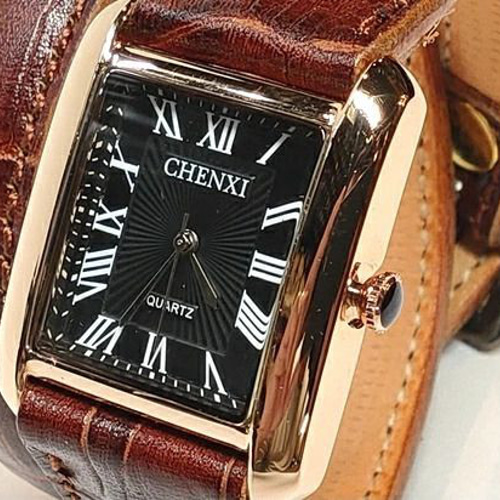 腕時計 ヌメ革 ウォッチブレス スクエアフェイス ウォッチリストバンド