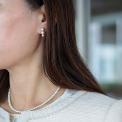 【限時福袋】畢業/入學典禮日常使用櫻花貝殼珍珠3件套胸針項鍊耳環/耳環 第6張的照片