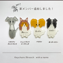 愛犬 「うちの子」名入れブローチ/キーホルダー 2枚目の画像