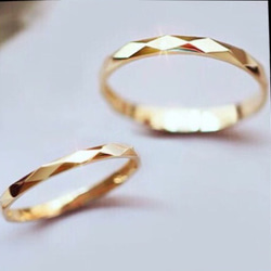 ✨18kゴールド新作✨カップル ペア リング 結婚 指輪 受注製作