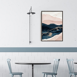 抽象画のポスター　/ i0523 / 風景　ピンクと紺 5枚目の画像