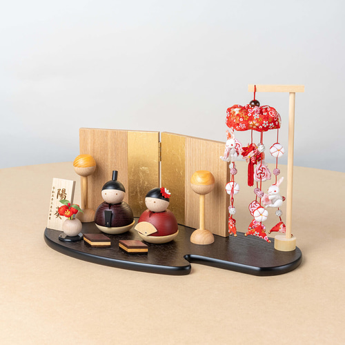 木製ひな人形セット 即納 ササキ工芸 木製ひな人形DXセット 桐箱入り 天然木 TOY
