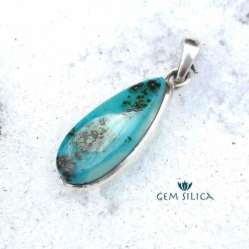 【当店限定販売】 ジェムシリカ ペンダント*【Sv925】*希少!!* アリゾナ産 ~Blue アクセサリー