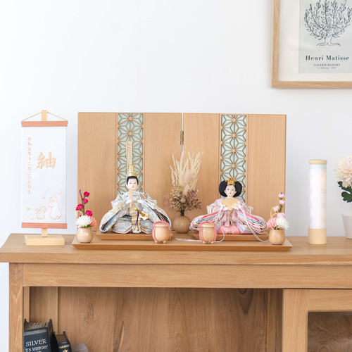 伝統的なひな人形　雛祭り用 ことのひな人形（0336）（そら）平台｜コンパクトな雛人形｜ひな祭り