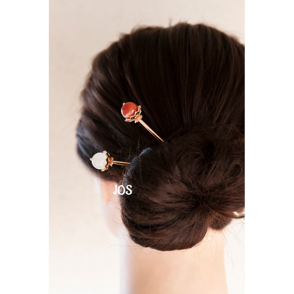 天然石 玉簪 ヘアアクセサリー 髪飾り 5枚目の画像