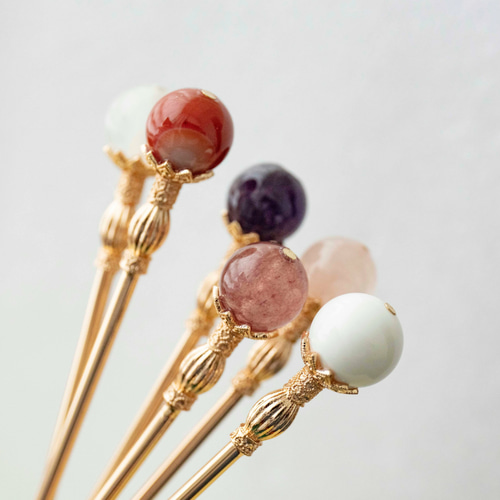 再販 天然石 玉簪 ヘアアクセサリー 髪飾り かんざし JOS(注文製作発送