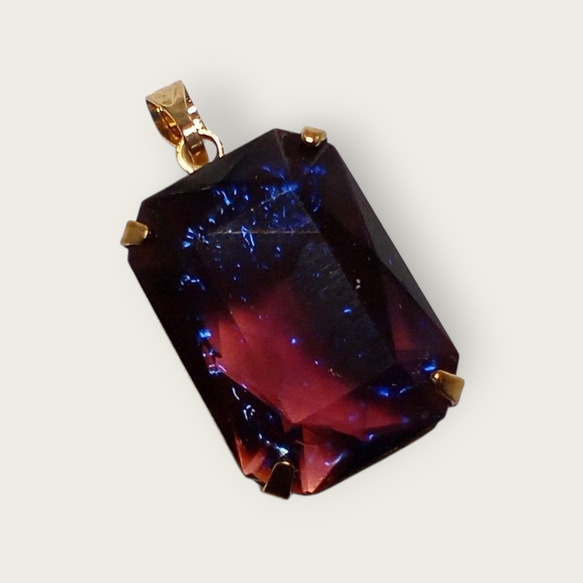 ~再々…販~（セットop有）ドラゴンズブレスカットストーンオクタゴン(クリアパープル)18×13mm 2枚目の画像