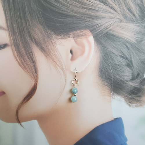 天然石＊アクアマリン＊ピアス/イヤリング＊アレルギー対応