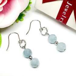 天然石＊アクアマリン＊ピアス/イヤリング＊アレルギー対応