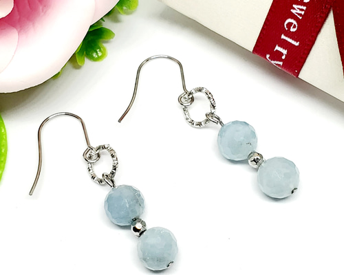 リビアングラス・アクアマリンピアス リビアングラス・アクアマリンピアスアウトレット 価格