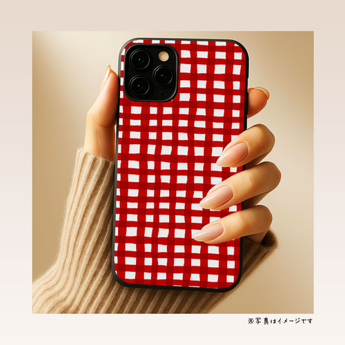iPhone - ajew iPhone12pro.12スマホケース　ギンガムチェック赤 ajew iPhone12pro.12スマホケース ギンガムチェック赤