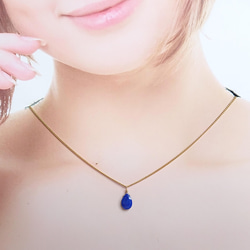 ラピスラズリ【Lapis-lazuli】ひと粒ネックレス 3枚目の画像