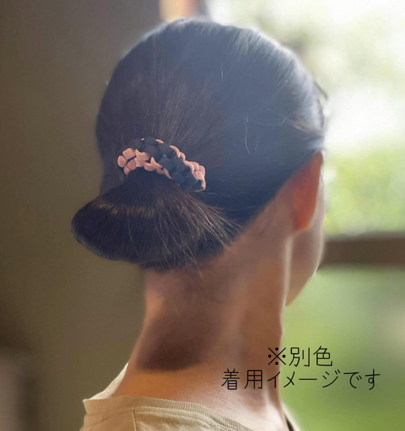 ★再販　パラコード　3way　美容師と作ったヘアゴム ショッキングピンク／ブルーブラック 7枚目の画像