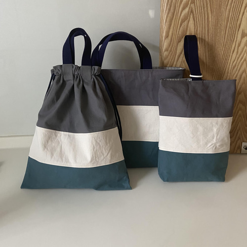 レッスンバッグ他3点セット デニム & ヒッコリー 男の子 入園入学